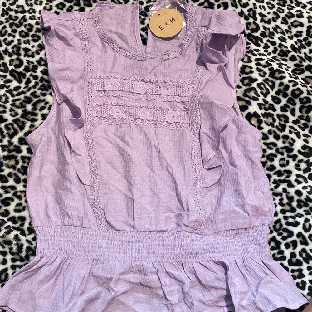 E and M floral ruffle blouse new with tags